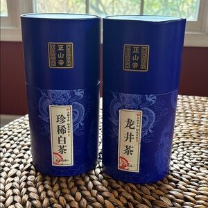 2 Blue Dragon Pattern Tea Tins